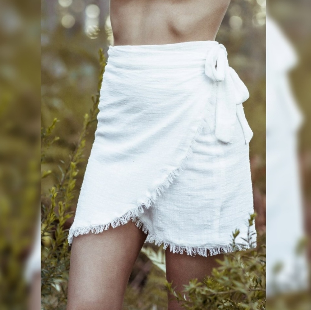 Rue Stiic Cotton Linen Wrap Skirt